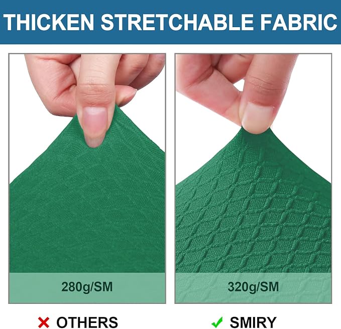 Smiry Waterproof Seat Covers for Dining Room Chairs Set of 4, Stretch Jacquard - Image 4