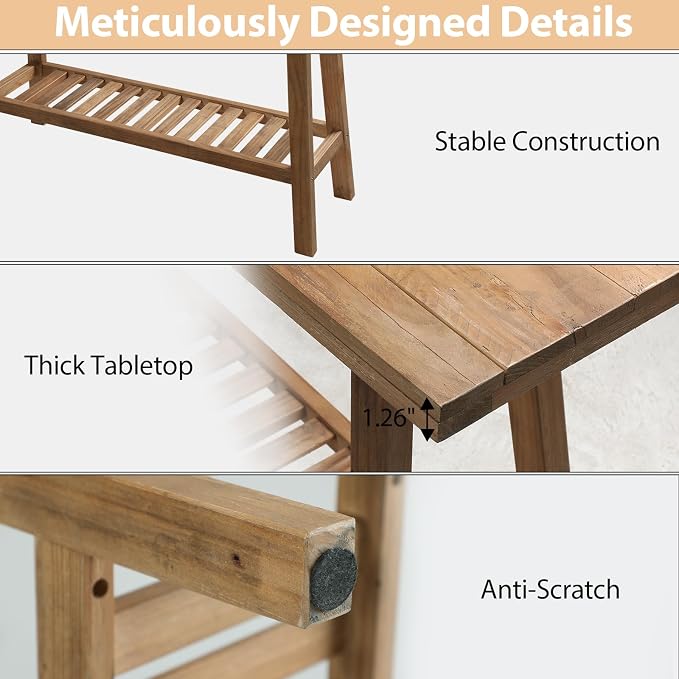 HOKYHOKY Reclaimed Solid Wood Console Table, Rectangular Couch Table Behind Sofa - Image 7
