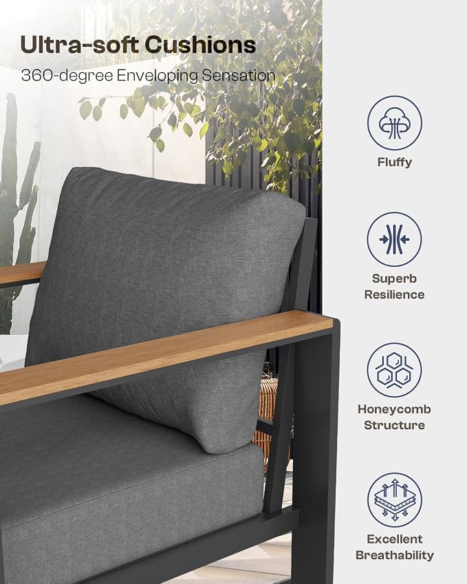 Aluminum Outdoor Patio Furniture Set - Image 5