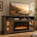 70" Fireplace TV Stand, Farmhouse Entertainment Center by Nordivale