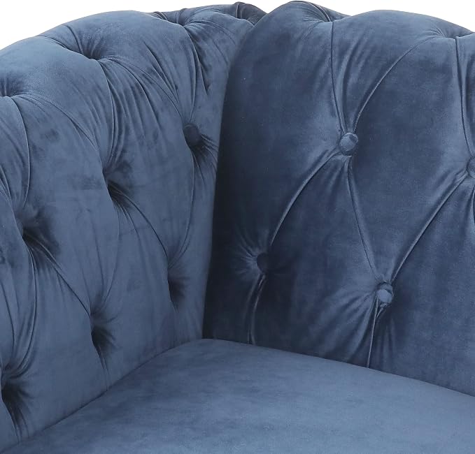 RARZOE Modern 2 Pieces Living Room Sofa Set, Contemporary Tufted Button Velvet - Image 5