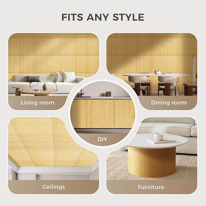 OUZUGIE 2 Pack 96x24 Inch Natural Bamboo Wall Panel – Natural Pole Wrap Paneling - Image 4