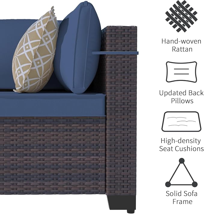 Outdoor Terrace Furniture Set, 8 Piece Outdoor Furniture Set, - Image 4
