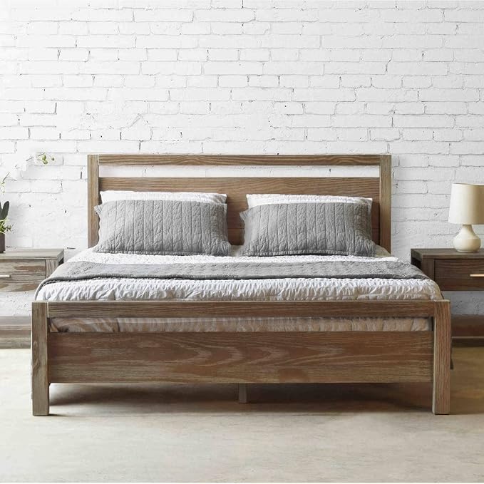 Grain Wood Furniture Loft Full Size Solid Wood Bed, Weathered Pine by GrainWoodFurniture