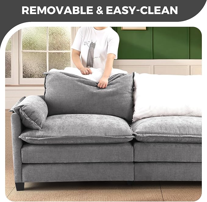 ELUCHANG Oversized 153" Modular Sectional Sofa, Comfy Deep Seat Cloud Couch - Image 5