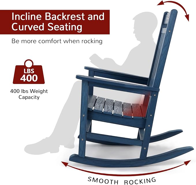 Stoog All-Weather Patio Rocking Chairs Set of 2, Outdoor Rocking Chair - Image 5