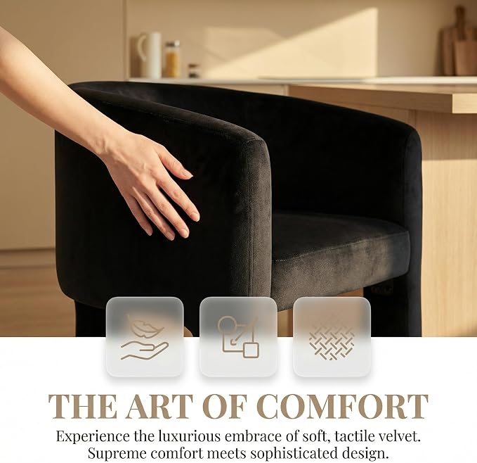 HNY Modern Counter Height Bar Stools Set of 3, Upholstered Barstools - Image 4