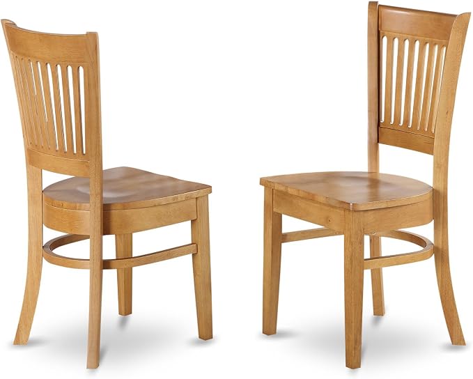 East West Furniture ANVA5-OAK-W 5 Piece Dining Set Includes a Round Dining Room - Image 6