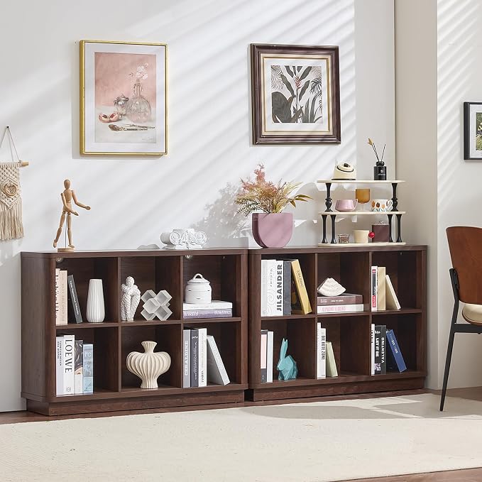 Joaxswe 6 Cube Storage Bookcase, Wood Floor Standing 2-Tier Bookshelf - Image 4