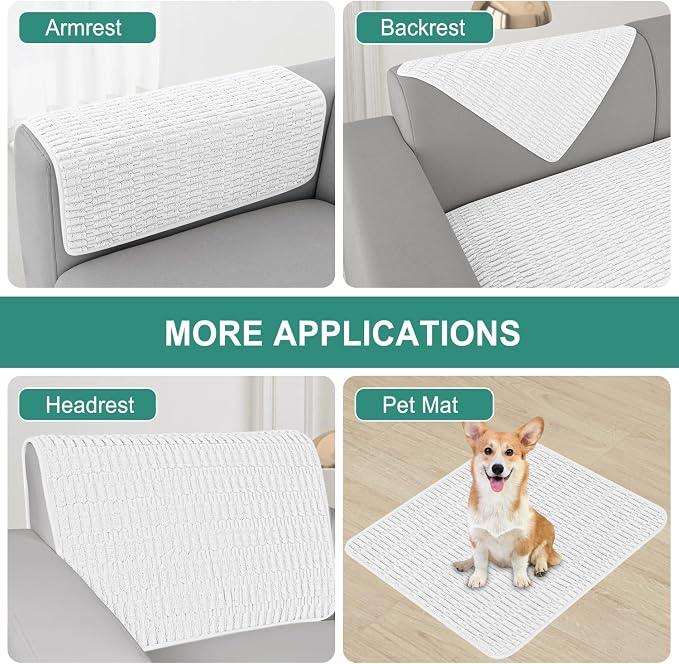 Foxdecor Couch Arm Covers Sofa Arm Cover, Arm Chair Covers Set of 2, Non-Slip - Image 4