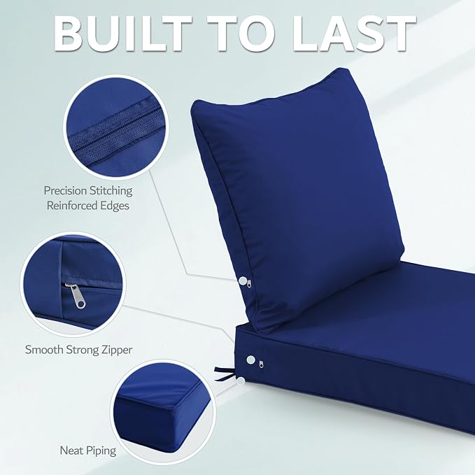 24x24 Inch Outdoor Chair Cushions Set of 4, Patio Furniture Cushions - Image 6