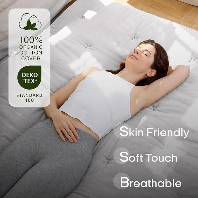 ZonLi Japanese Floor Futon Mattress Full Size 75"x 54", 100% Cotton Cover 2.5'' - Image 2