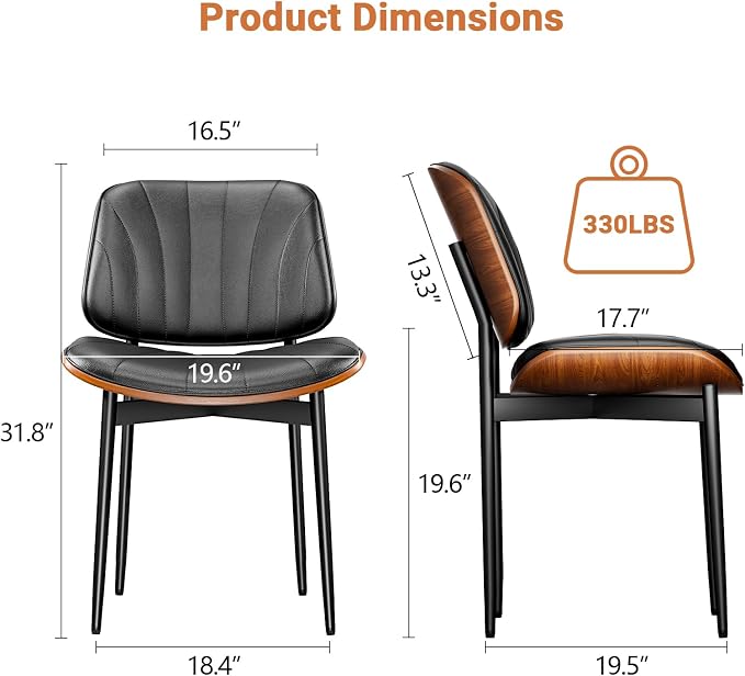 YaFiti Dining Chairs Set of 8, Dining Room and Kitchen Chairs, Mid Century - Image 2