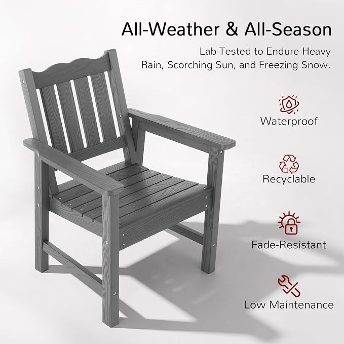 Stoog 3 Piece Patio Dining Sets, All-Weather Outdoor Chairs Set of 2 - Image 5