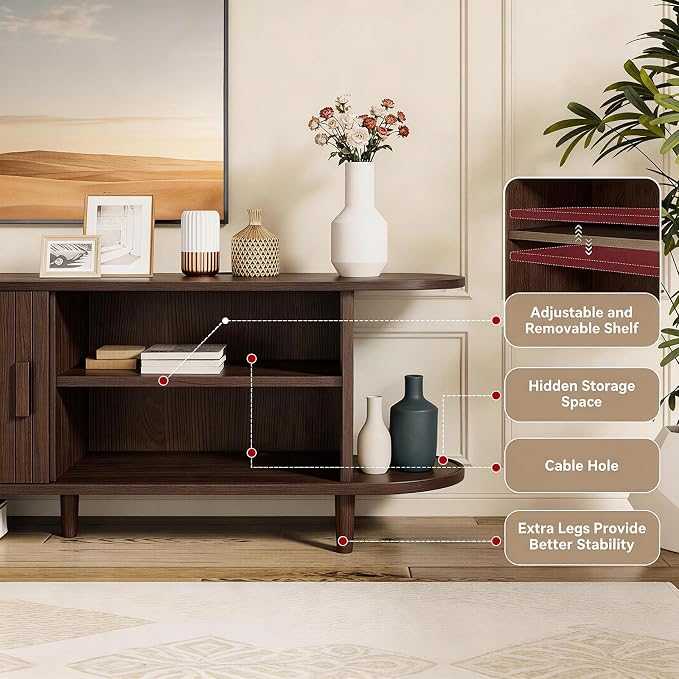 65" Mid Century Modern TV Stand - Image 6