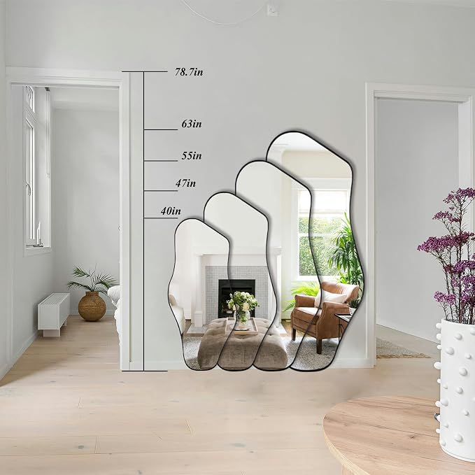 Large Irregular Mirror, Modern Organic Shaped Mirrors - Image 9
