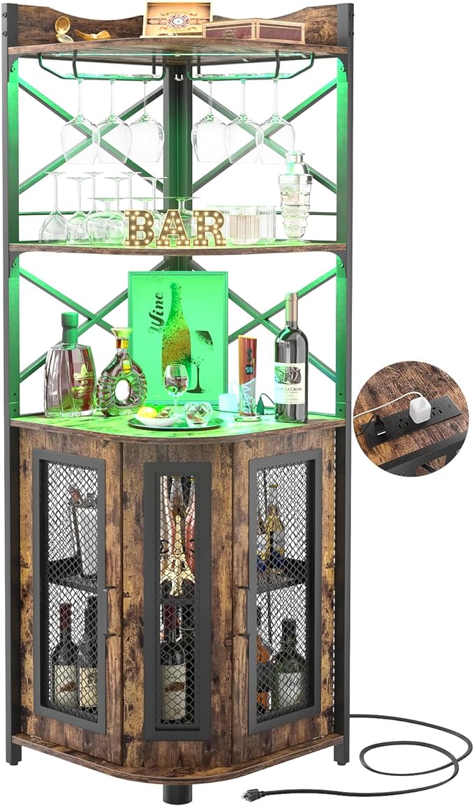 Aheaplus Corner Bar Cabinet by Aheaplus