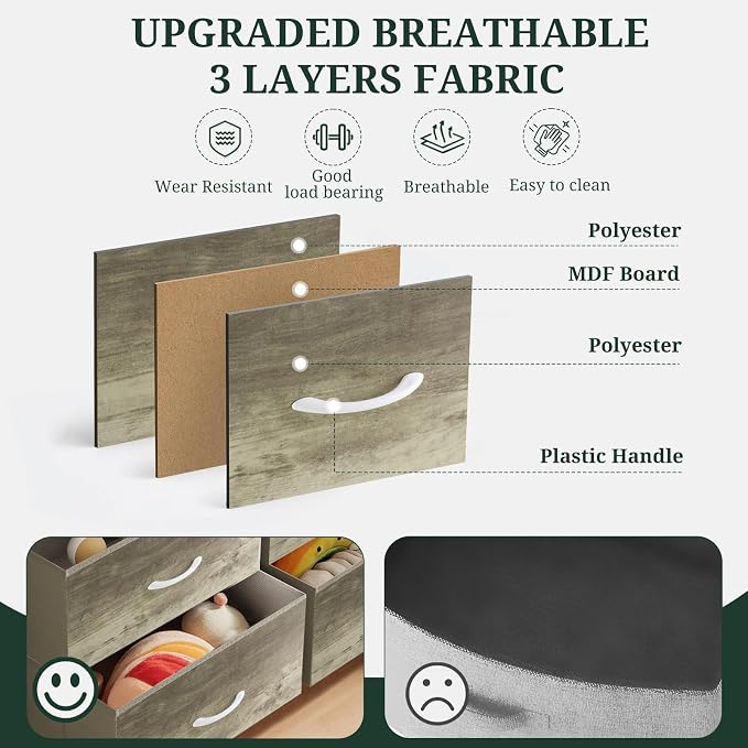 7-Drawer Dresser for Bedroom, Anti-Tip Wide Storage Organizer Fabric Chest of - Image 7