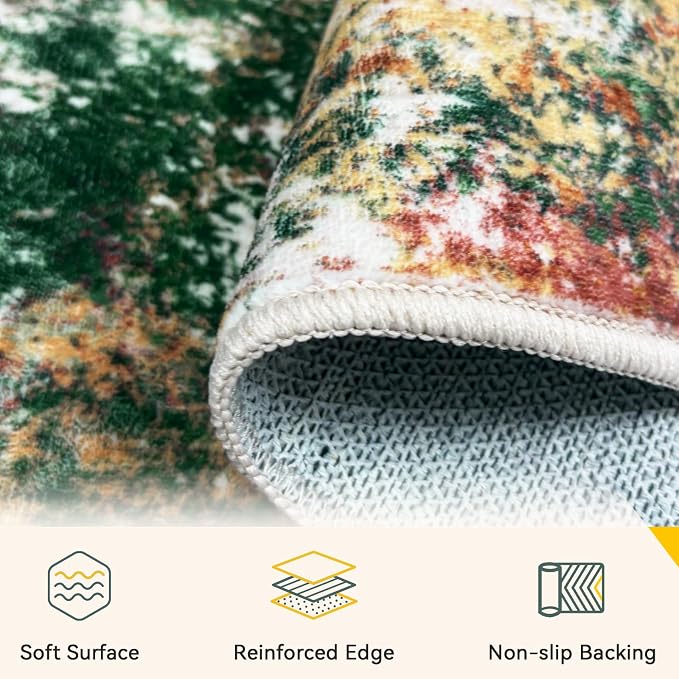 RELEANY Washable Area Rugs 5'x8' Non-Slip Modern Abstract Soft - Image 4
