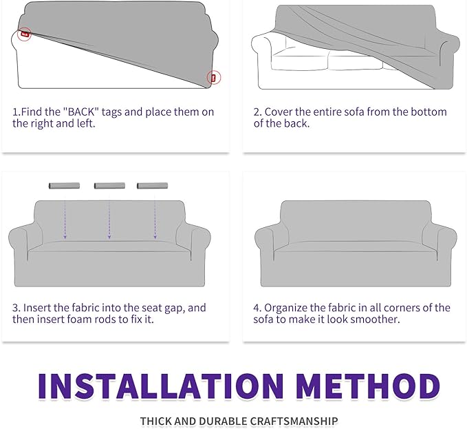 ZNSAYOTX Super Stretch Couch Cover Universal Sofa Covers - Image 9