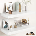30Inch White Floating Shelves for Wall, 12 Inch Deep Shelves for Bedroom by FunMemories