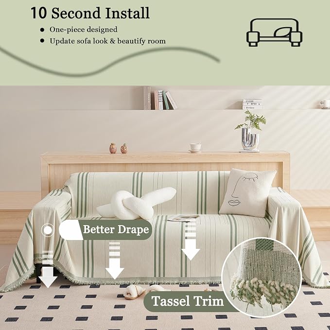 DREAMINGO Couch Cover Washable Chenille Sofa Protector - Image 4