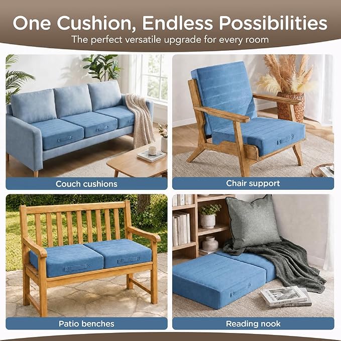 Codi Thick Replacement Couch Cushions, Upholstery Foam - Image 6