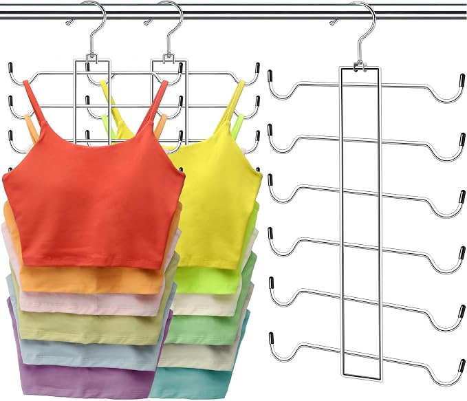 Closet Organizers and Storage, 6 Tier Tank Top Hanger, Dorm Room Essentials by CLODSPAC