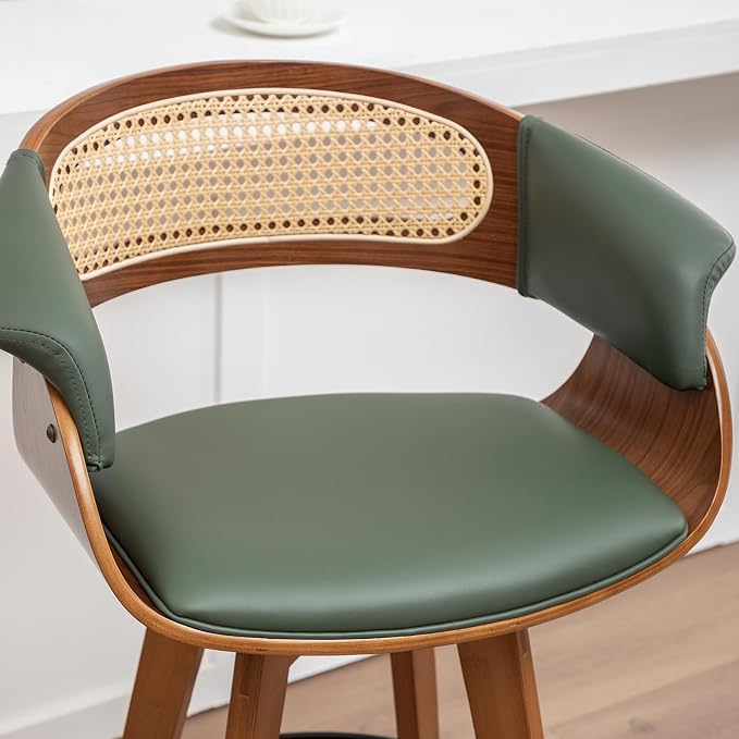 Set of 4 Rattan Swivel Counter Stools - Image 7