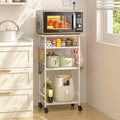 ThreeHio Rolling Kitchen Microwave Cart, 4 Tier Microwave Table Stand by ThreeHio