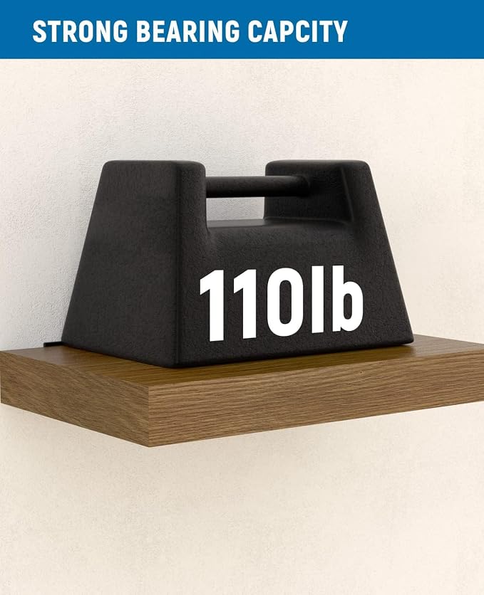 LEOPO Black 16-Pack 8 inch Floating Shelf Brackets, Hidden Shelf Bracket - Image 5