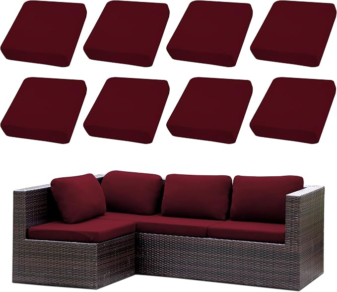 Outdoor Cushion Covers Set, Replacement by SUKAIKEQA