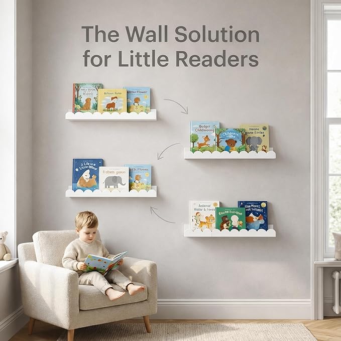 White Scalloped Nursery Shelves - Image 3