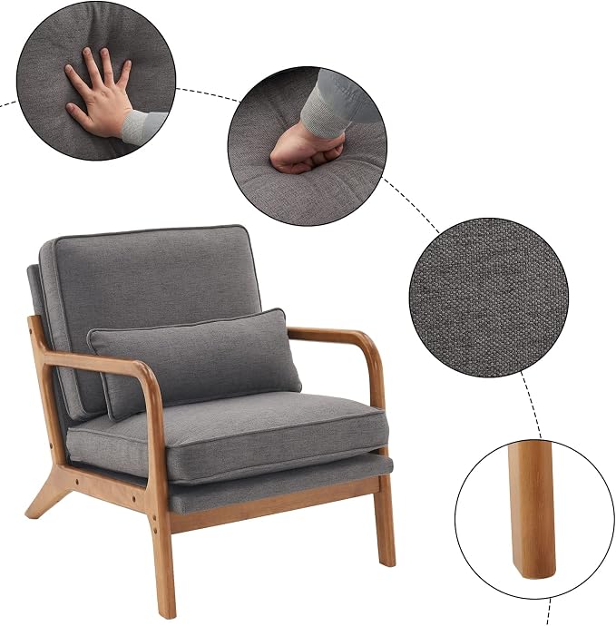 Karl home Accent Chair Mid-Century Modern Chair - Image 5