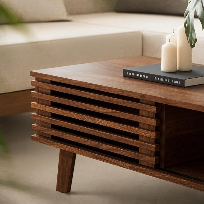 MAISONARIA Living Room Table Sets of 4, Mid Century Coffee Table & TV Stand & - Image 9