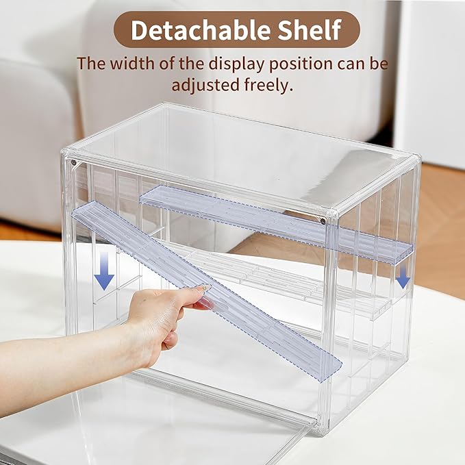 4 Pack Display Case for Collectibles 4 Layer Updated Adjustable Acrylic Display - Image 2
