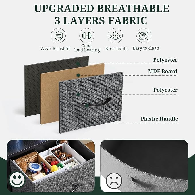 8-Drawer Dresser for Bedroom, Anti-Tip Tall Storage Organizer Chest of Drawers - Image 6