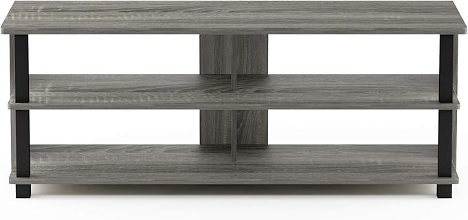Furinno Sully 3-Tier Stand for TV Up to 48 Inch, French Oak Grey/Black - Image 4