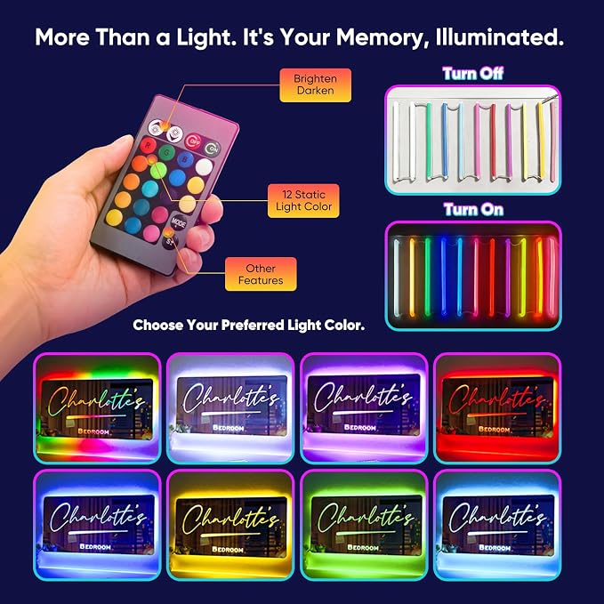 VEELU Personalized Custom Name Mirror LED Light Up Mirror, Wall Decor - Image 5