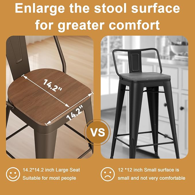 Andeworld Metal Bar Stools Set of 4, 30 inch Bar Height Barstools - Image 4