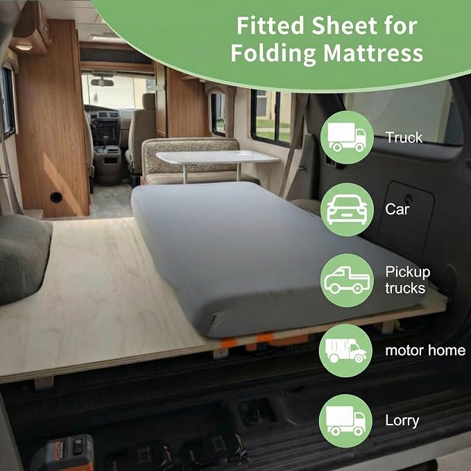 Stretchy Queen Fitted Sheet for 4 Inch Low Profile Mattress - Image 6