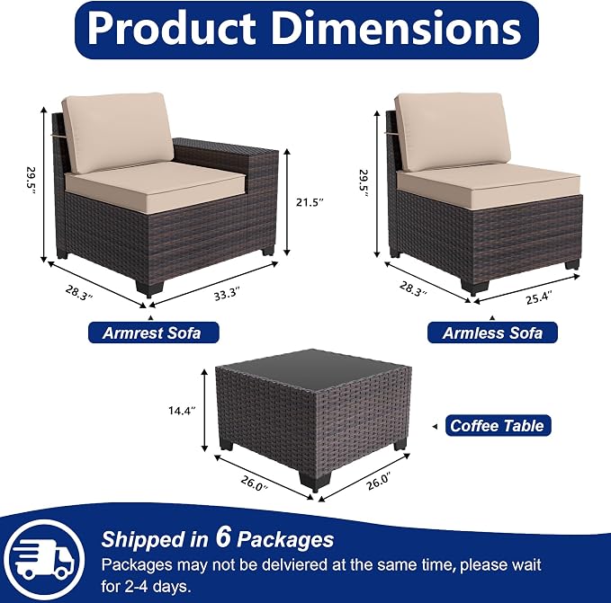 Outdoor Patio Furniture Set, 12 Pieces Outdoor Sectional Furniture High - Image 2