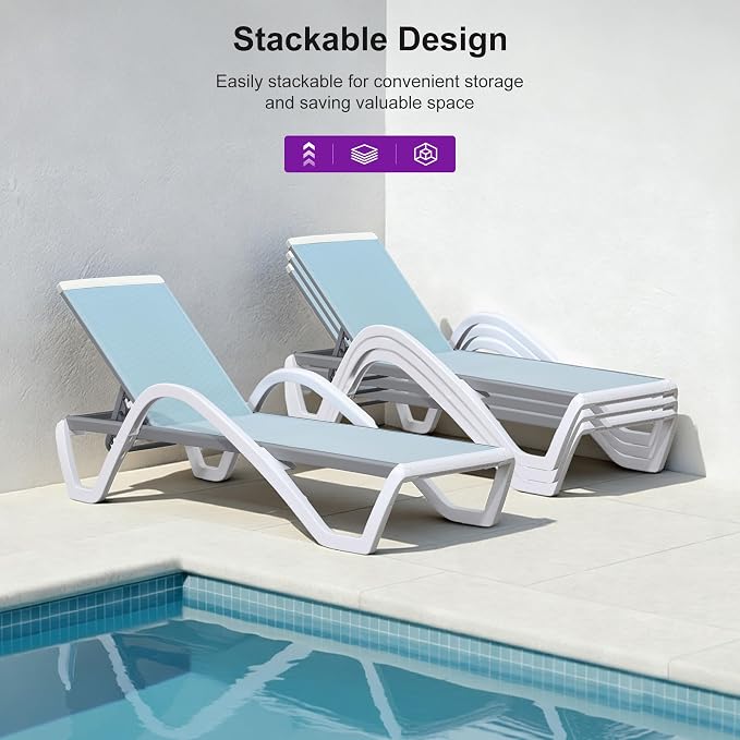 PURPLE LEAF Patio Chaise Lounge Chair - Image 5