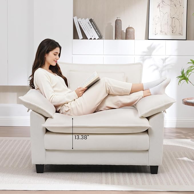 Modern Oversized Accent Chair, Comfy Accent Chair Reading Chairs Cloud Sofa - Image 3