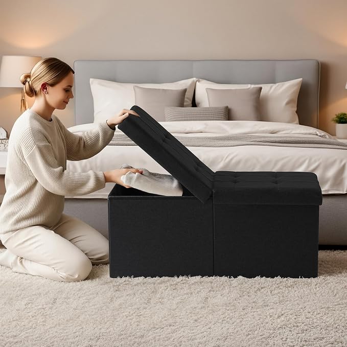 30.5-INCH Storage Ottoman Bench, Footrest - Image 2