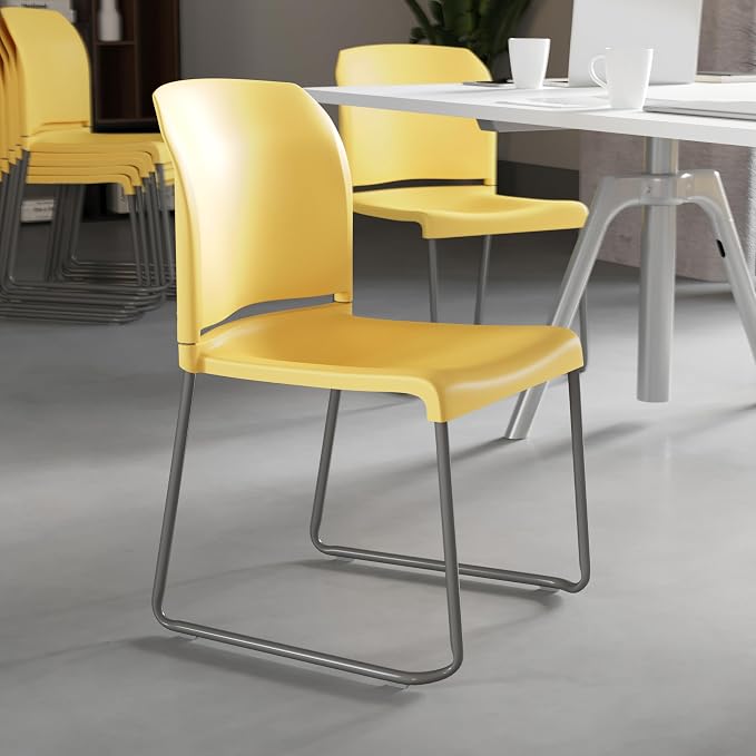 Flash Furniture HERCULES Series 5 Pack 880 lb. Capacity Yellow Full Back - Image 6