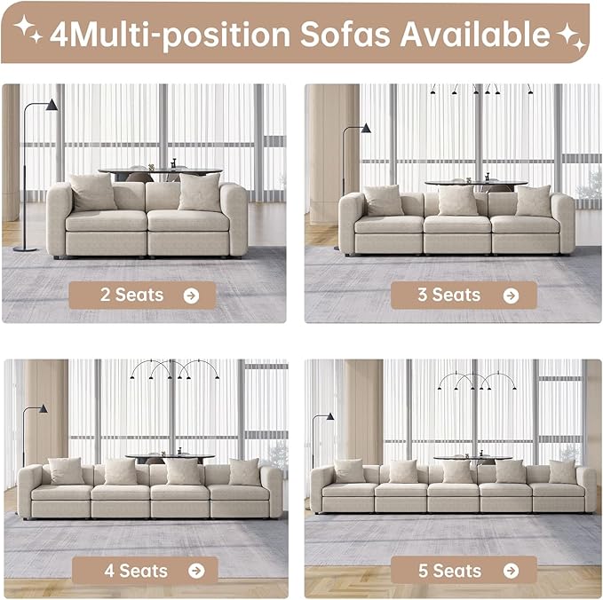 Guyii Velvet Sectional Sofa, Oversized 5-Seat Convertible Couch - Image 6