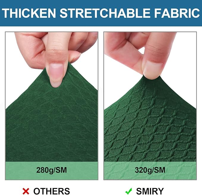 Smiry Waterproof Seat Covers for Dining Room Chairs Set of 2, Stretch Jacquard - Image 5