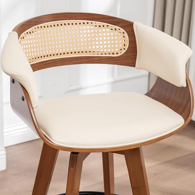 Set of 3 Rattan Swivel Bar Stools - Image 7