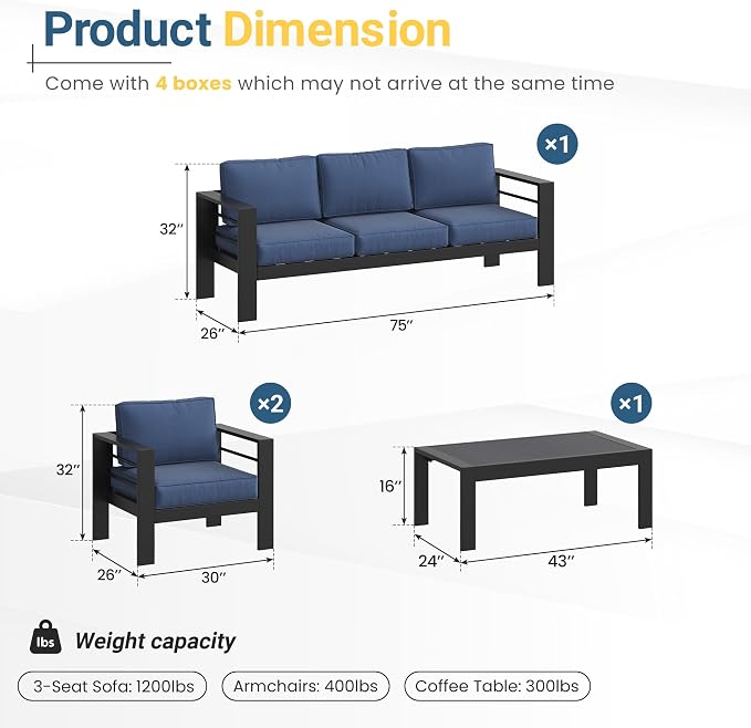 Solaste Aluminum Patio Furniture Set - Image 3